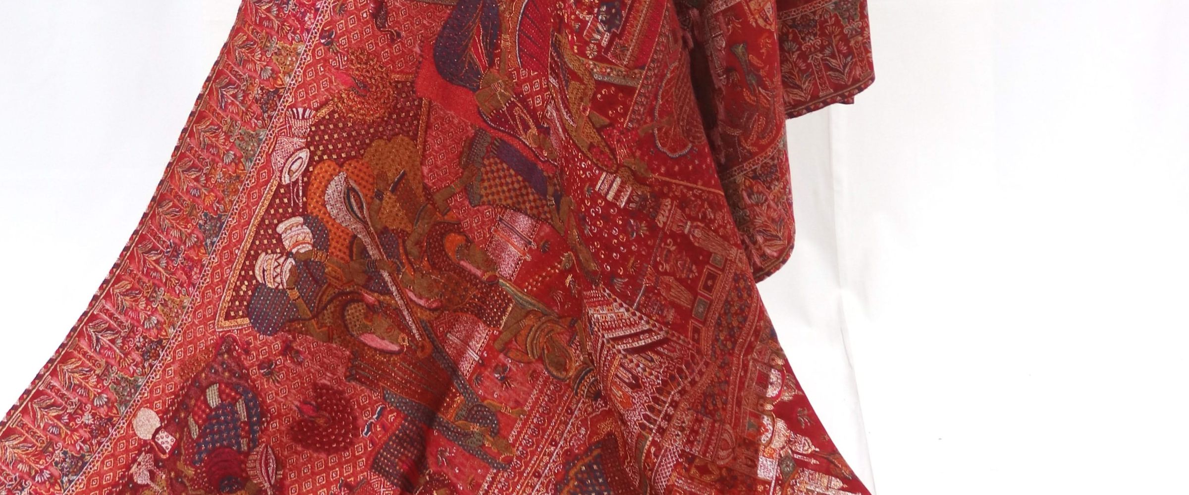 Detail of a hand-woven Kani Mughlai Darbar shawl